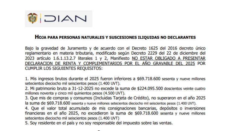Lee más sobre el artículo Modelo certificado para persona natural no declarante de renta