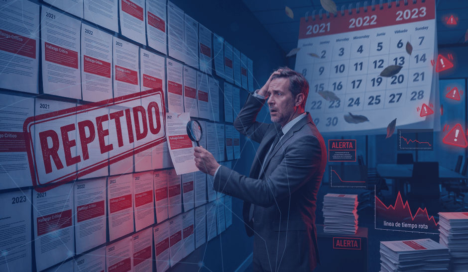 Lee más sobre el artículo Un hallazgo repetido 3 años no habla mal del auditado. Habla mal de ti.